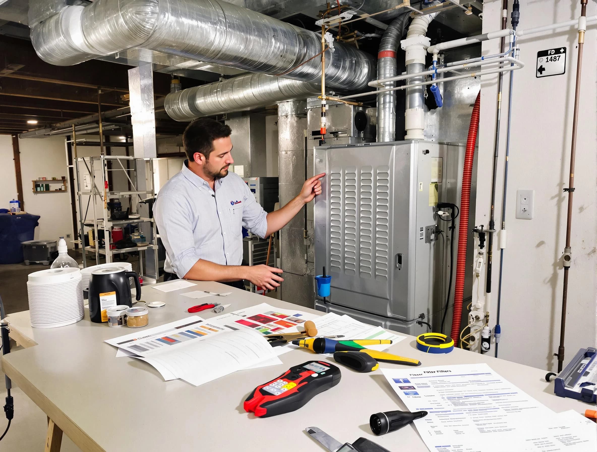 Jonesboro Air Duct Cleaning inspector conducting detailed filter system evaluation using professional diagnostic tools in Jonesboro