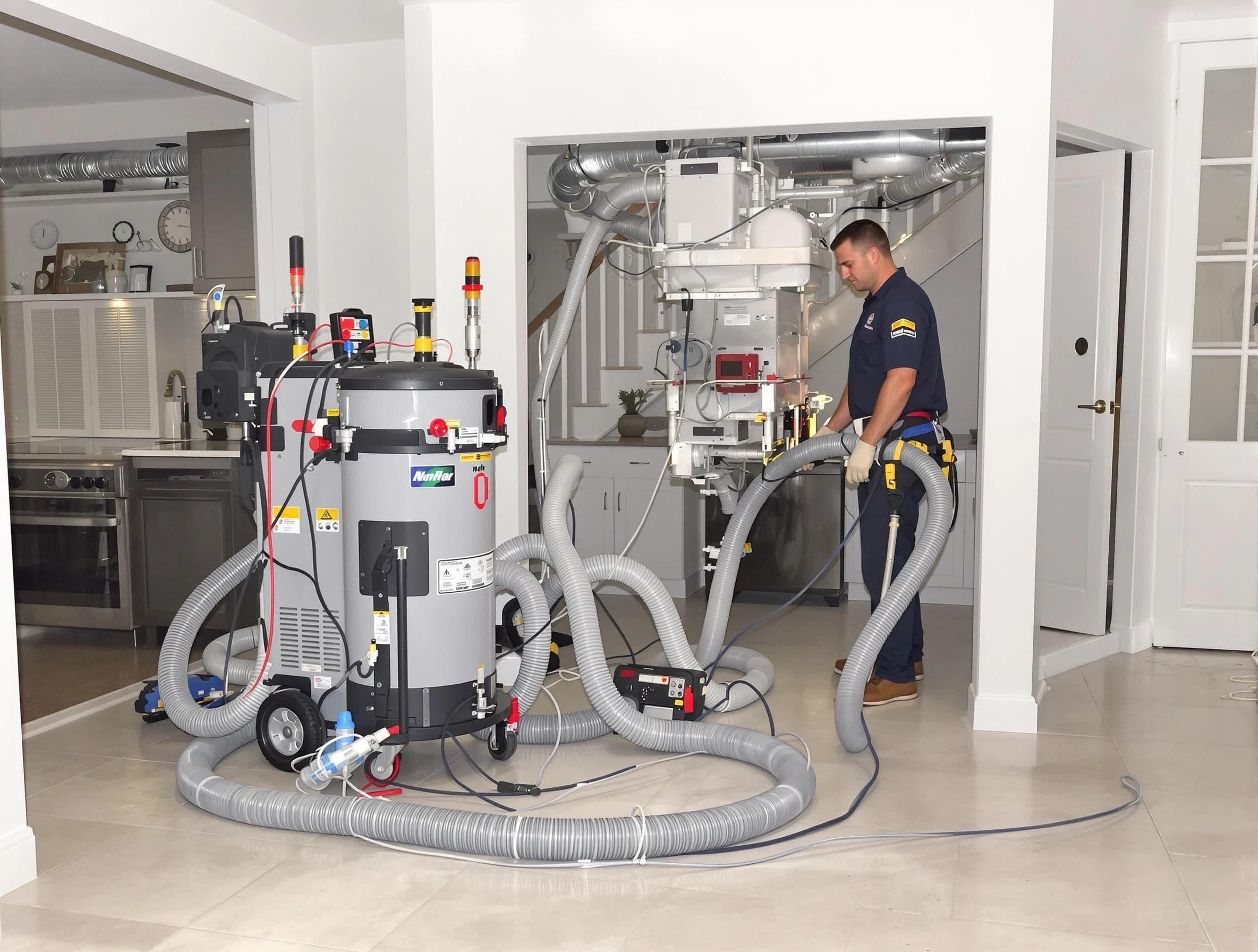 Jonesboro Air Duct Cleaning technician operating negative pressure cleaning equipment for thorough duct maintenance in Jonesboro