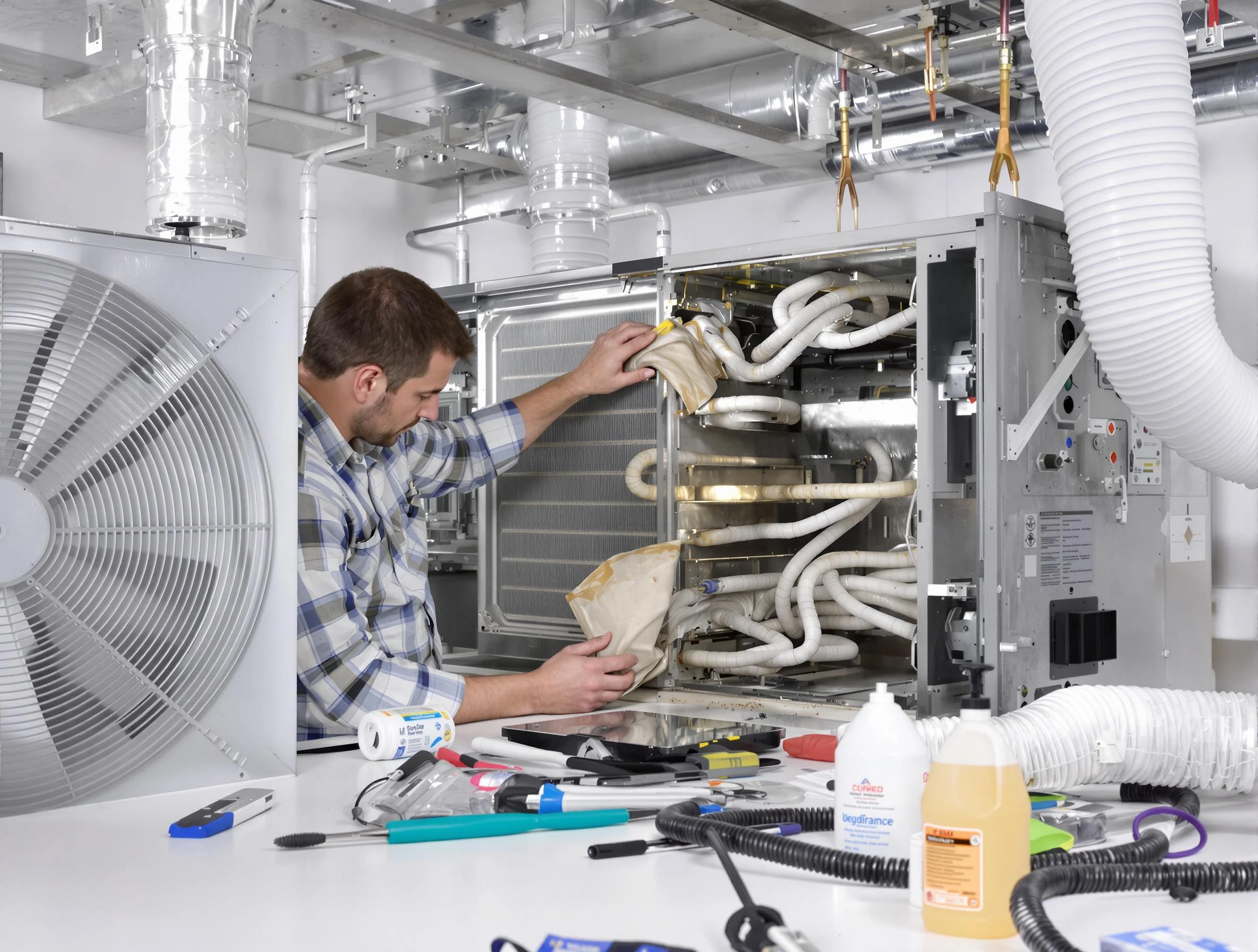 Jonesboro Air Duct Cleaning specialist performing precision AC coil cleaning in Jonesboro